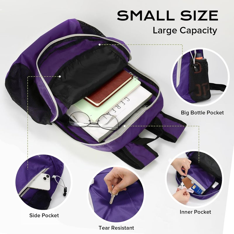 VPBAGE Store 15L Water-resistant Hiking Daypack, Small Backpack Travel Outdoor, Lightweight Day Pack with Tool Loops - Image 3